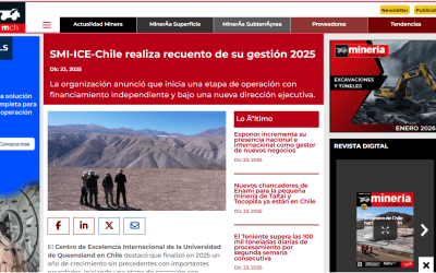 Revista Minería Chilena destaca positivo balance 2025 de SMI-ICE-Chile