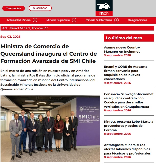 Medios destacan la inauguración del Centro de Formación Avanzada de SMI Chile
