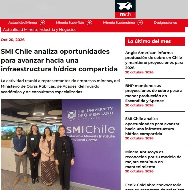Minería Chilena highlights SMI Chile’s integrated water management workshop